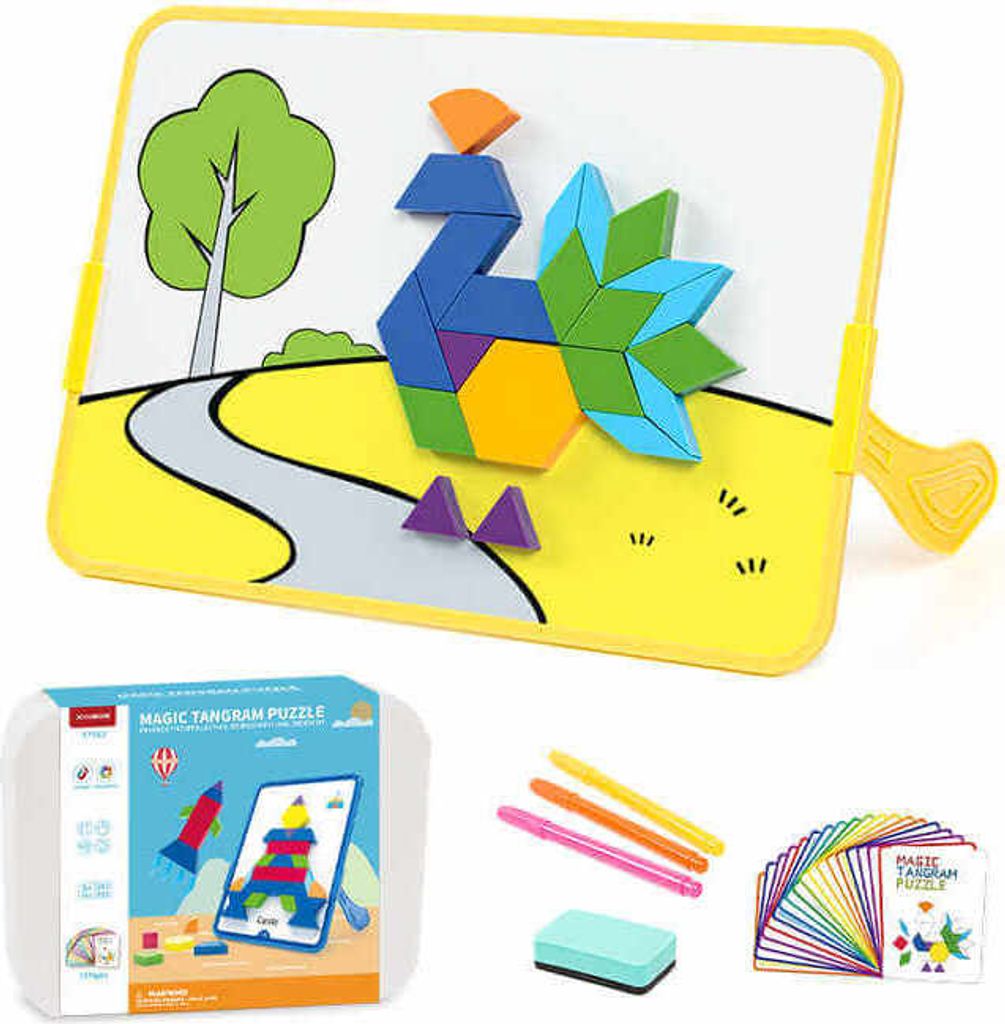 Magnetyczny zestaw do budowania Magic Tangram Puzzle 252pcs Zdjęcie produktu 