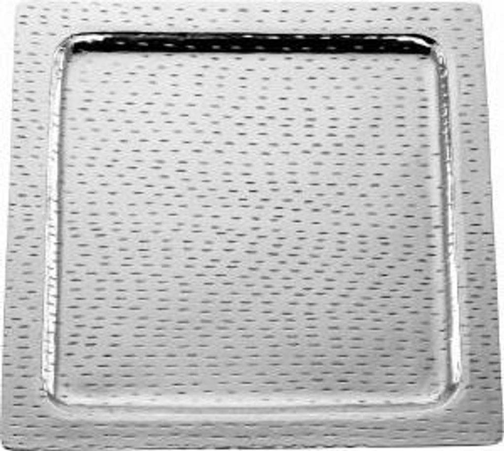 Tablett quadratisch, Reiskorn, Mittel Durchmesser 40,0 cm Aluminium vernickelt