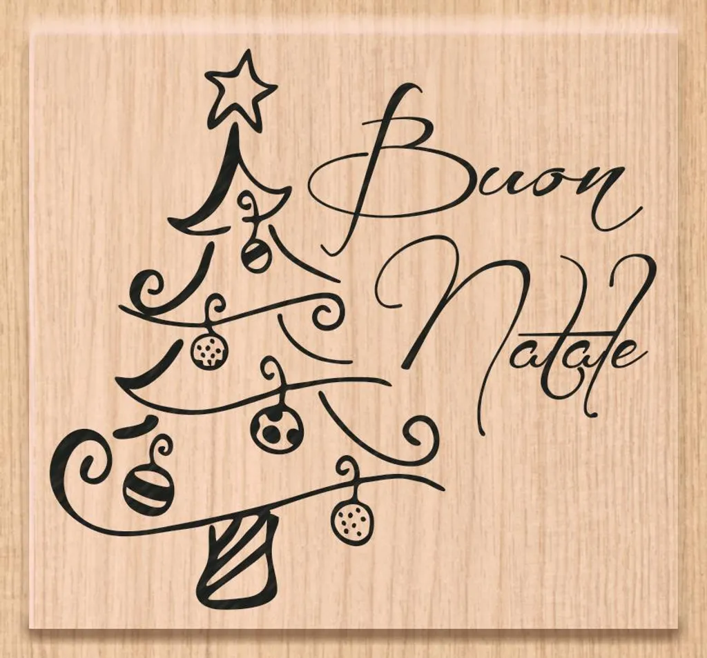 Tampon de Noël Buon Natale pour personnaliser vos étiquettes cadeaux