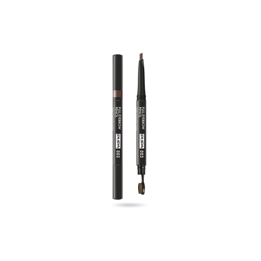 Pupa, Full, Paraben-Free, Definer, Double-Ended, Augenbrauencreme Stift & Pinsel 2-in-1, 003, Dunkelbraun, 0,2 g