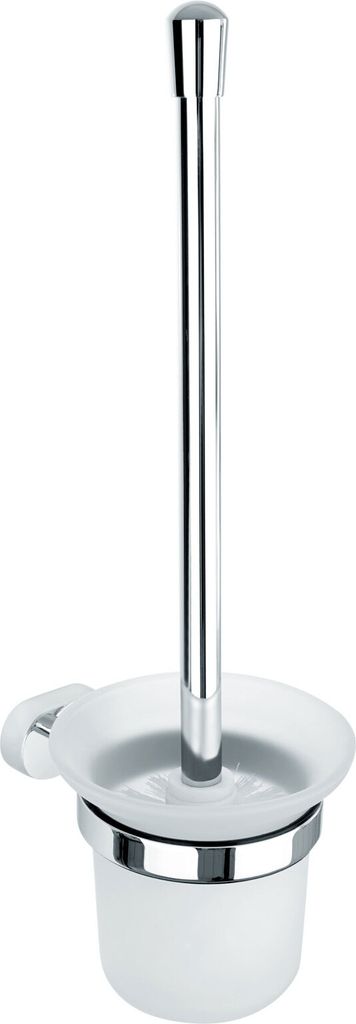 Nicol 7132400 VESTA Wand-Bürstengarnitur aus verchromtem Messing, hochglänzend, einfache Befestigung durch Kleben oder Schrauben