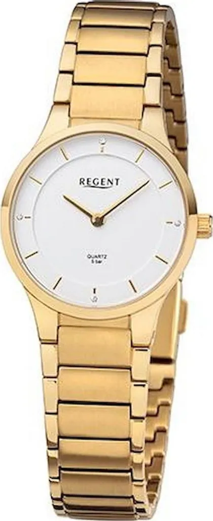 Montre-bracelet pour femme Regent F-1312 en acier et cadran blanc épuré