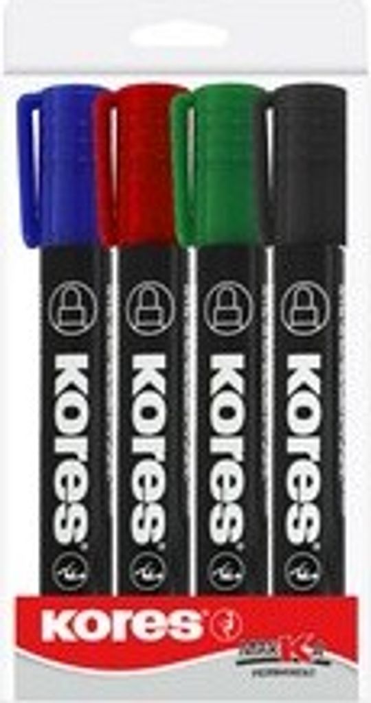 Kores Permanent Marker "K MARKER" Rundspitze 4er Etui