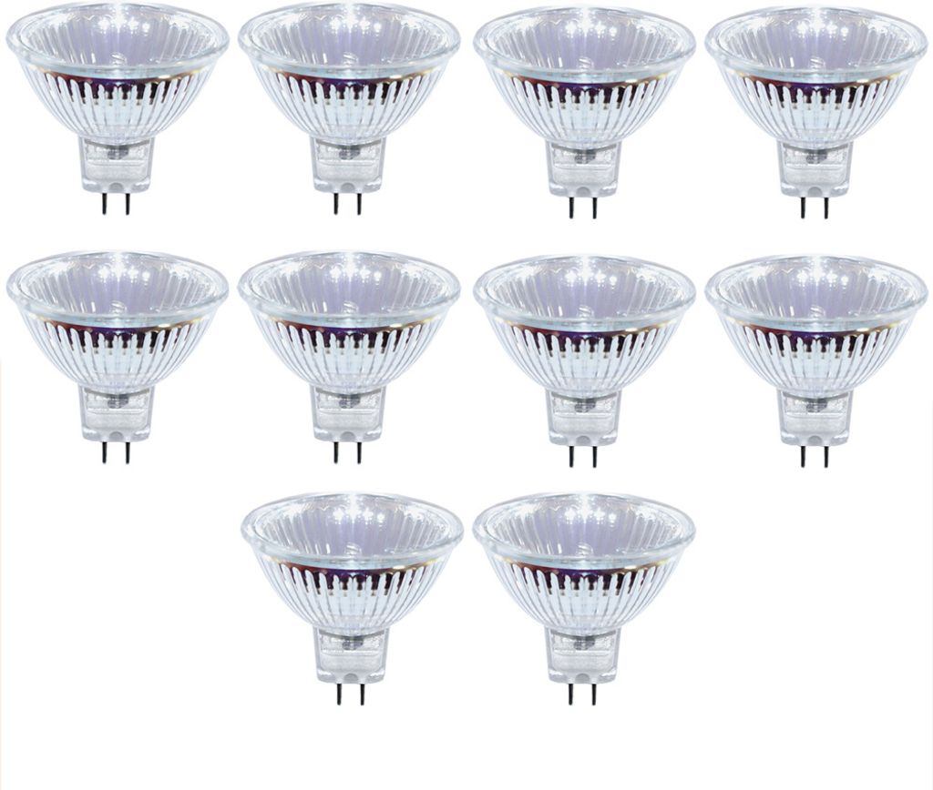 10 x Halogen Leuchtmittel 50W GU5,3 MR16 12V FL 50 Watt Lampe 38°