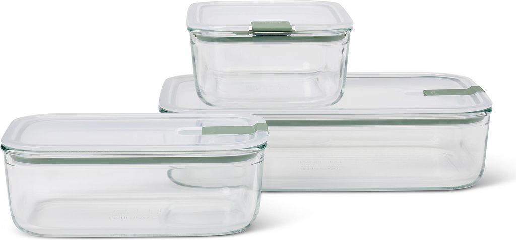 Mepal - Glasbehälter mit deckel Set EasyClip - Meal prep boxen - Geeignet für Mikrowelle, Dampfgarer, Ofen und Gefrierschrank - Luftdicht - Mikro...