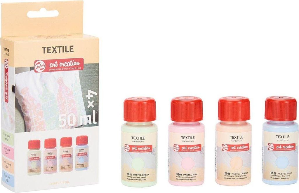 Talens Textilfarben Set Pastell 4 Farben 50 ml kreative Stoffmalerei