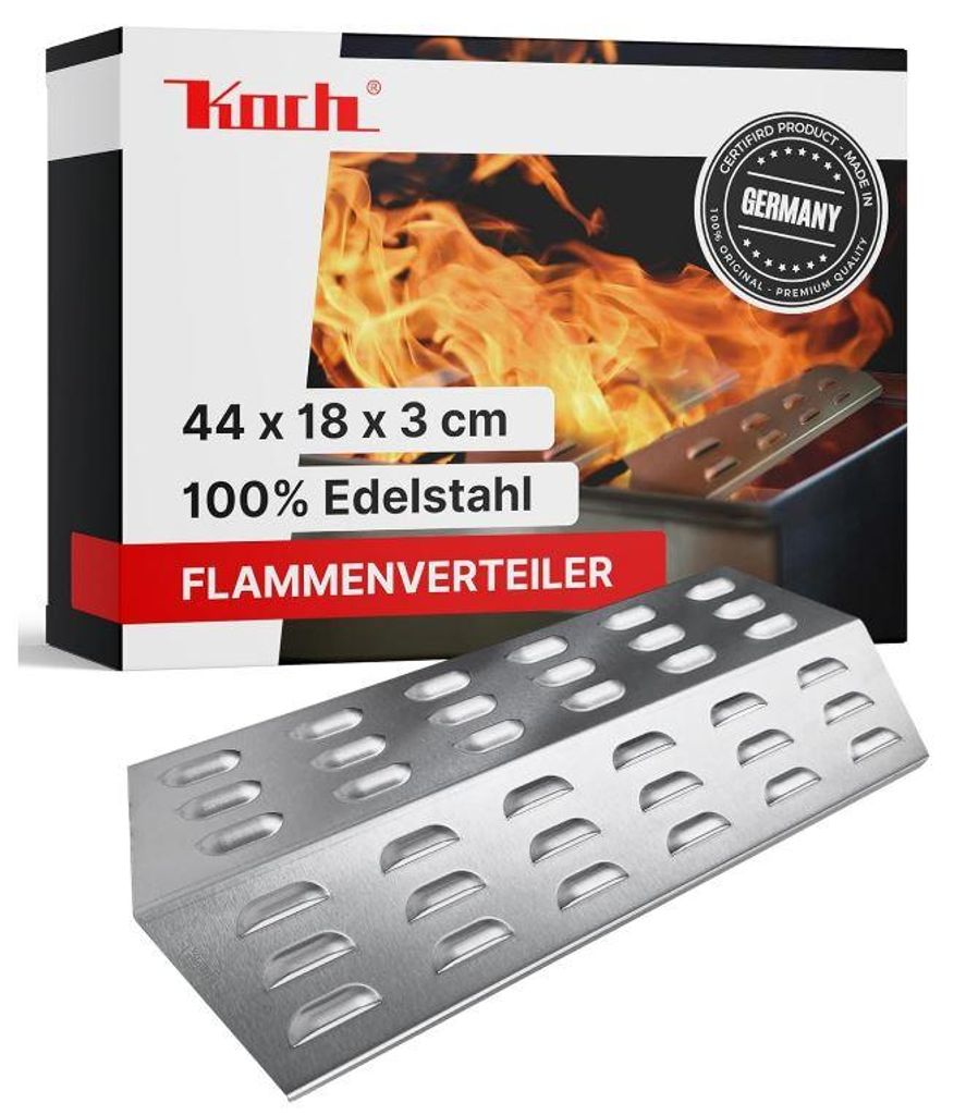 KOCH #15 Premium Flammenverteiler 44 x 18 cm für Hornbach Tischgrill, Taino Mahto, Abington - Qualität Germany