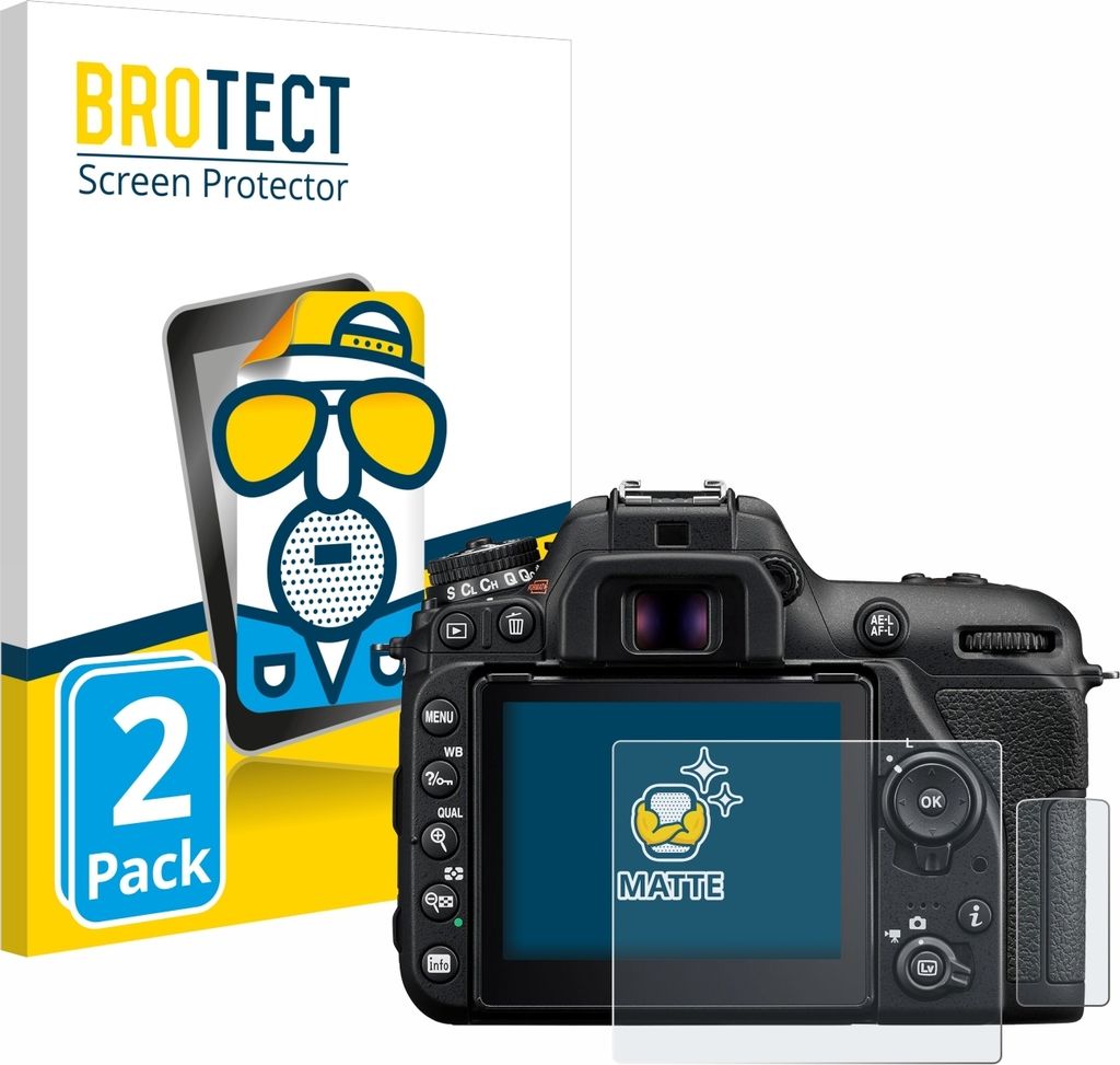 2x BROTECT Schutzfolie für Nikon D7500 Displayschutz Displayschutzfolie Folie Matt Entspiegelungsfolie