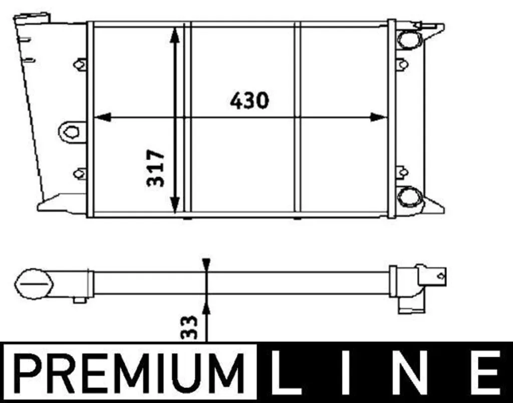 Radiateur de liquide de refroidissement MAHLE pour VW Jetta I et Golf