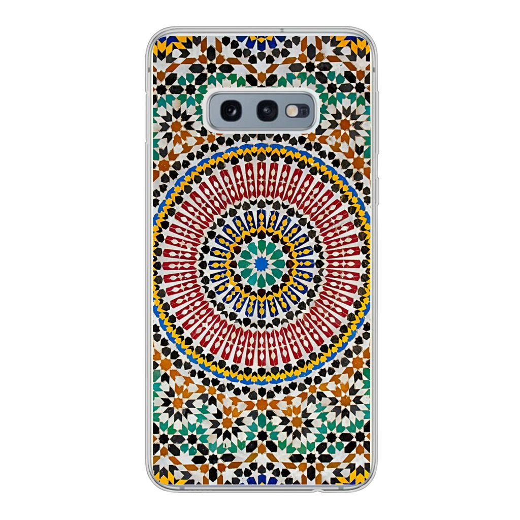 MuchoWow Handyhülle Schutzhülle Hülle für Samsung Galaxy S10e Ansicht eines marokkanischen Mosaiks von oben Silikon Softcase Handy Hülle - H...