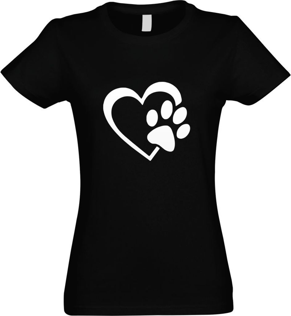 Kiwistar - T-Shirt tailliert - Damen - schwarz - Herz für Tiere - mit Motiv Bedruckt - Funshirt Design - Sport - Freizeit - Damen - XXL