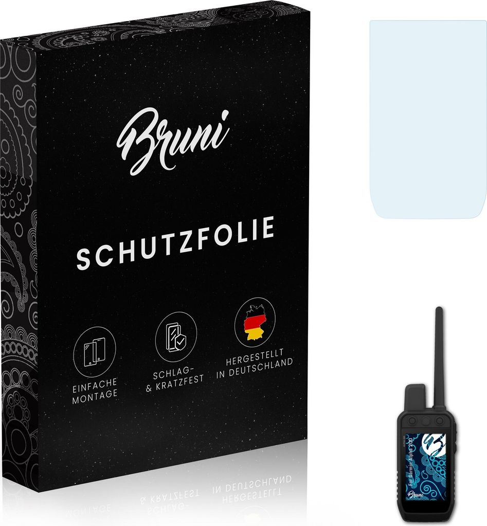 Bruni Basics-Clear 2x Schutzfolie kompatibel mit Garmin Alpha 200 Folie