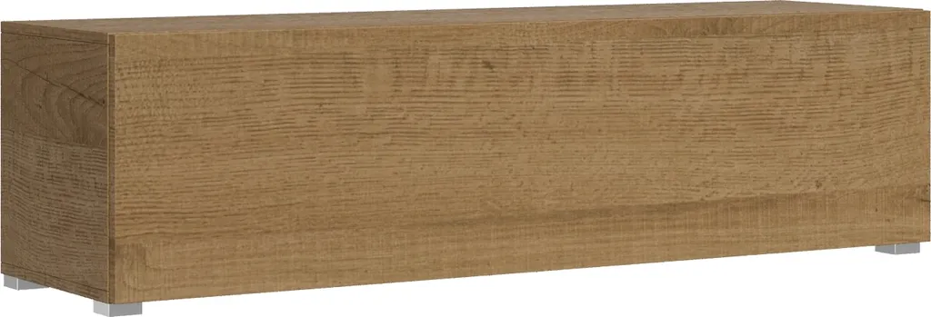 Meuble TV Chêne Nature L153.6 cm avec Abattant et Presse-étoupe Design