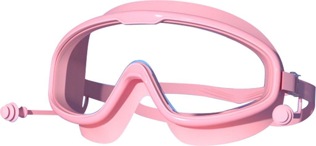 Kinder-Schwimmbrille mit Ohrstöpsel, wasserdicht, kein Auslaufen, beschlagfrei, UV-Schutz, klare Linse, 3–15 Jahre alte Jungen und Mädchen, Sil...