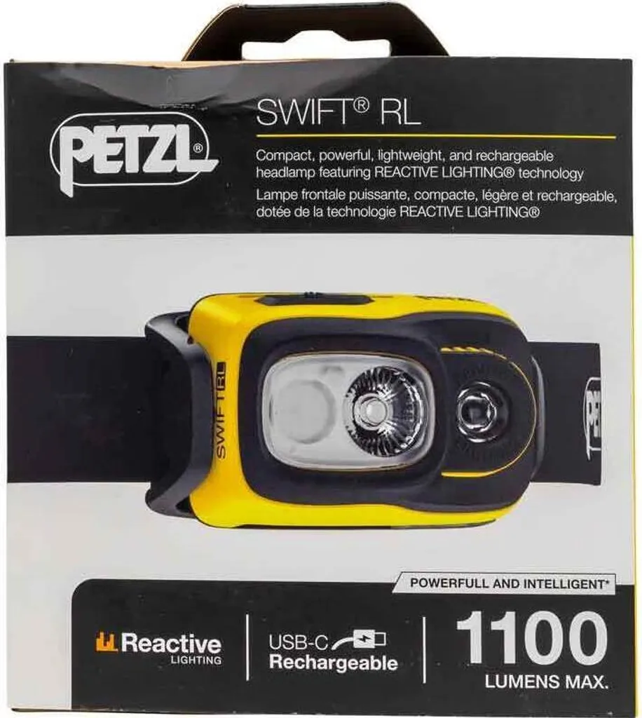 Lampe Frontale Multi-faisceau Petzl Swift RL E810AB00 Noir et Jaune