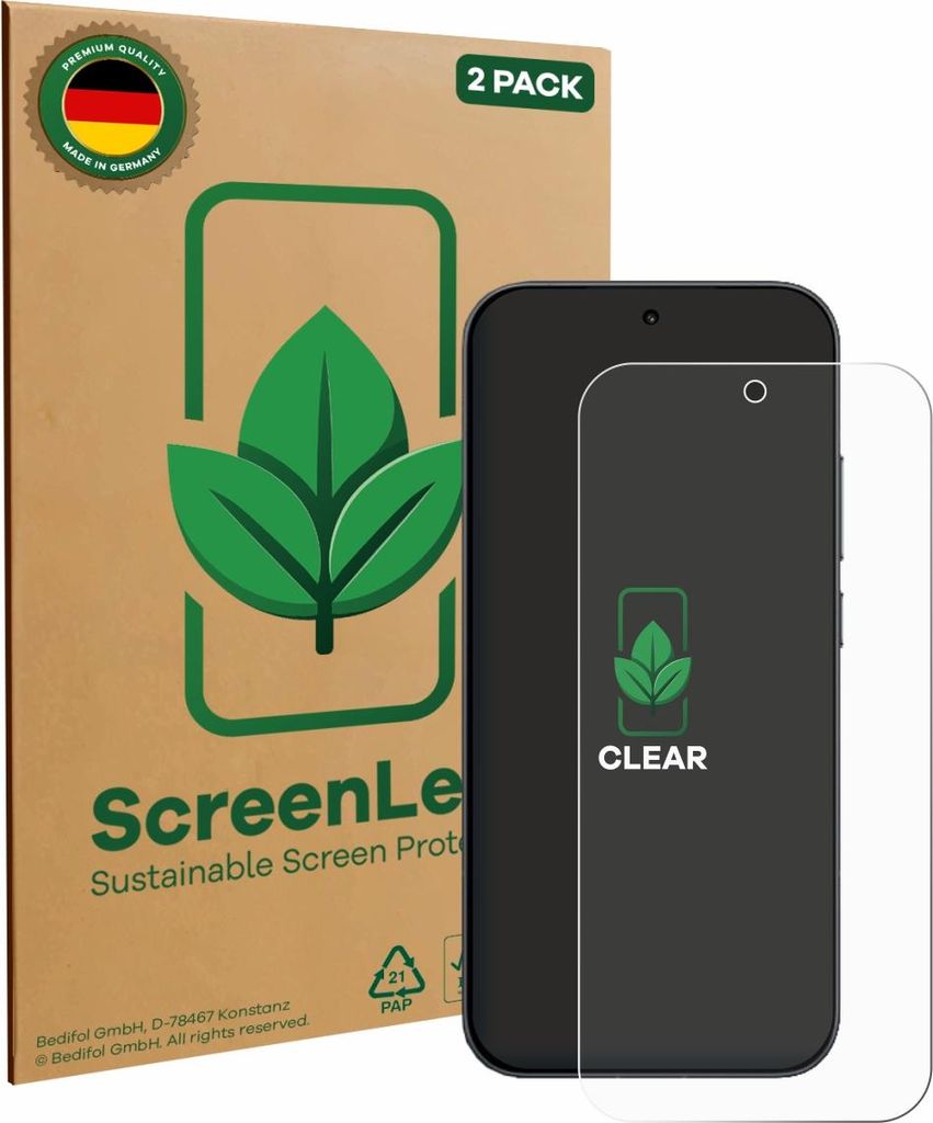 2x ScreenLeaf Schutzfolie für Xiaomi Redmi K90 nachhaltiger Displayschutz Display Schutz Folie Klar Transparent