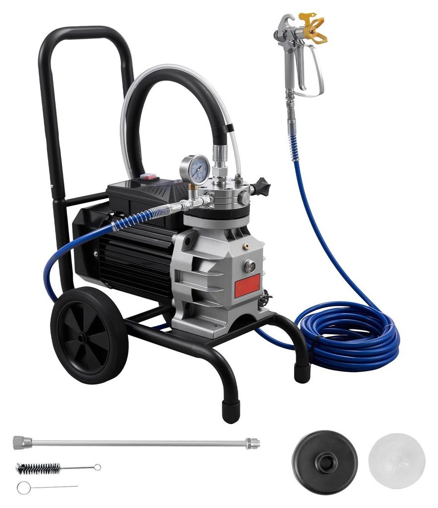 Airless Farbspritzgerät - Farbsprühsystem mit Membranpumpe - Leistung 1500 W - Druck 19,3 MPa - Schlauch 10 m - Rollbar - Für Innen & Außen