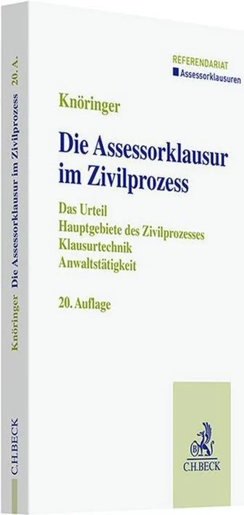 Livre Die Assessorklausur im Zivilprozess préparation examen droit