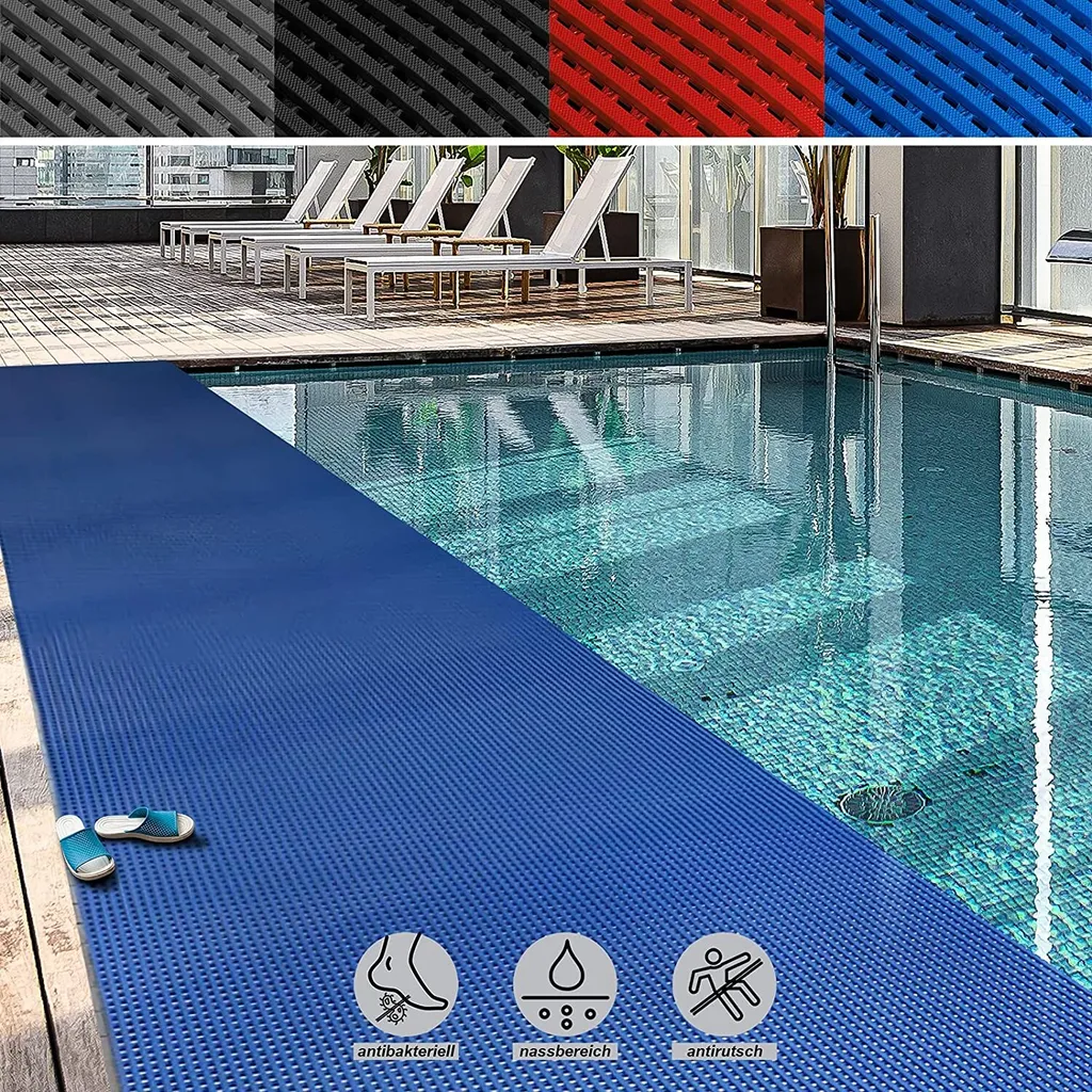 Tappeto Bordo Piscina Adria Blu 120x150 - PVC Antibatterico e Sicuro