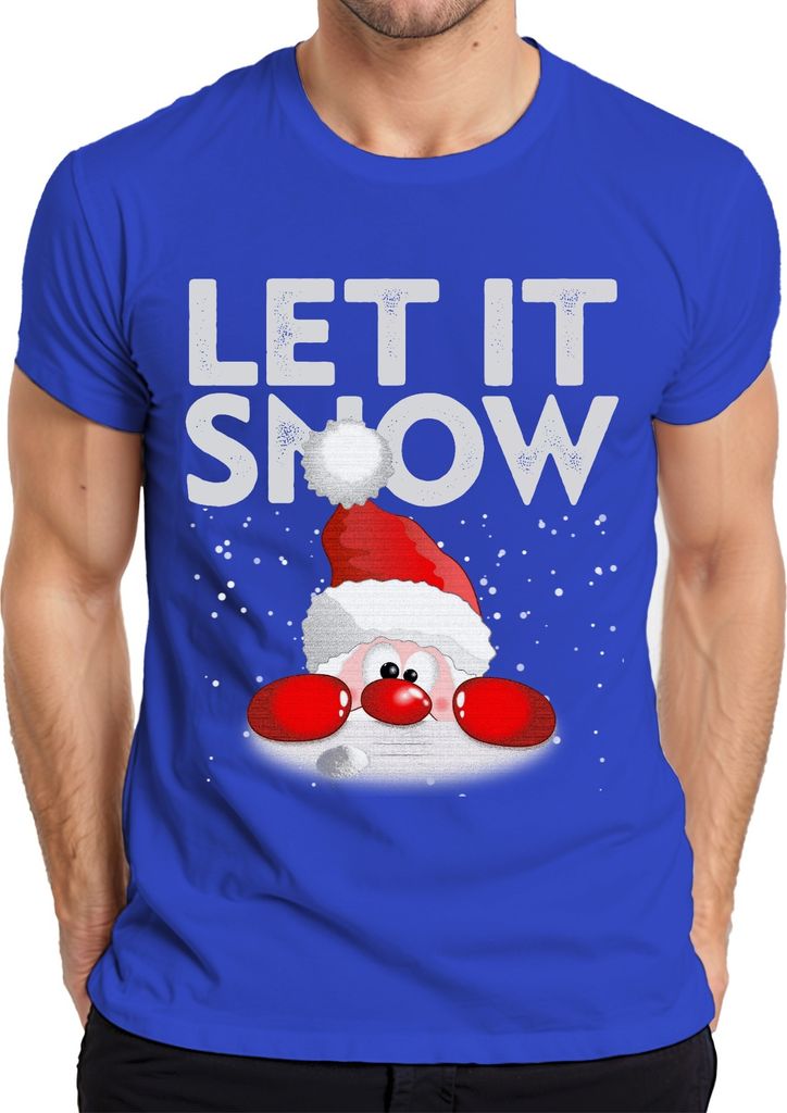 Let It Snow Weihinachtsmann - Weihnachten Weihnachtsgeschenk Christmas Herren T-Shirt, Blau, S