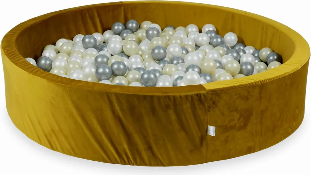 Piscine à balles 600 pièces 130x30 Velvet Gold or argent et perle