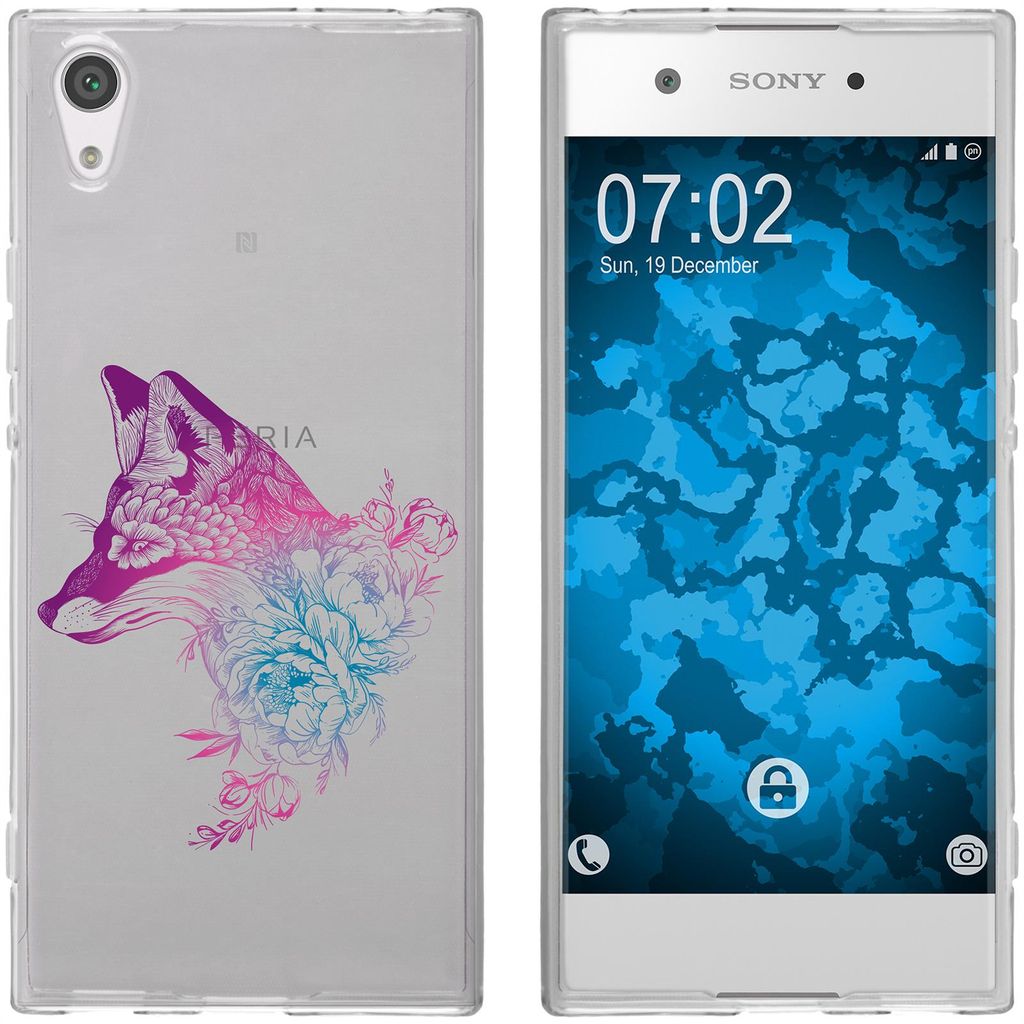 PhoneNatic Case kompatibel mit Sony Xperia XA1 Silikon-Hülle Floral Fuchs M1-6
