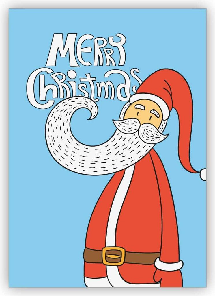Komische Weihnachtskarte mit Weihnachtsmann: Merry Christmas