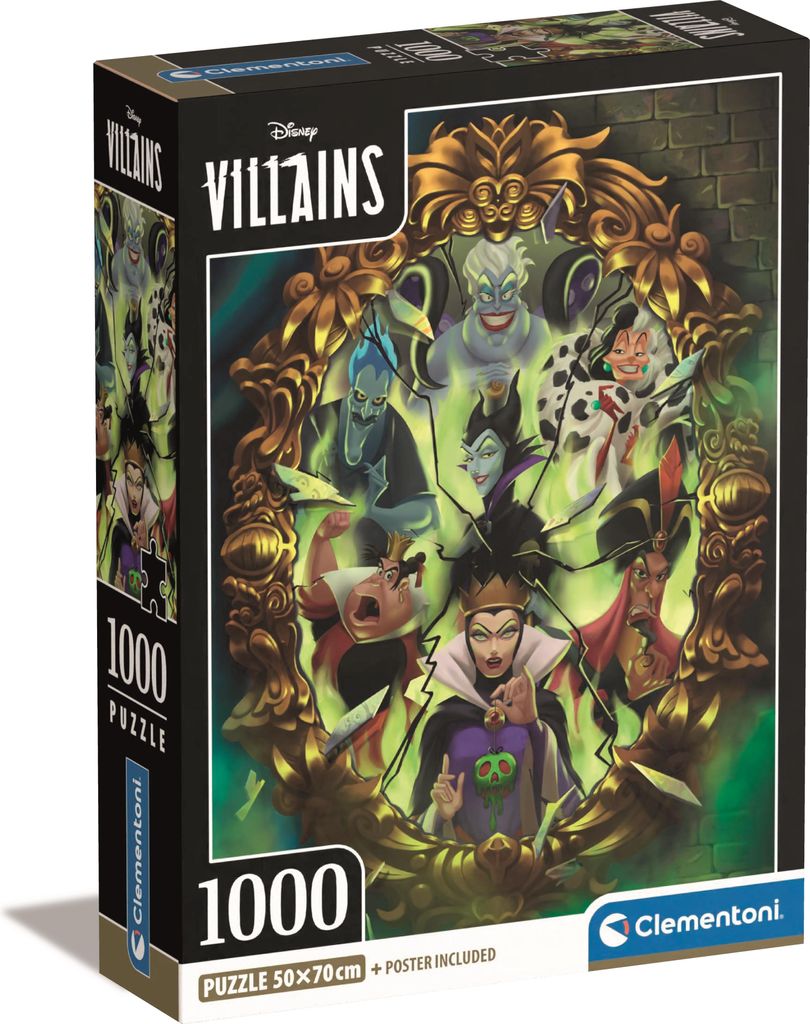 Puzzle CLE 1000 Cattivi Disney compatti 39812 Immagine del prodotto 