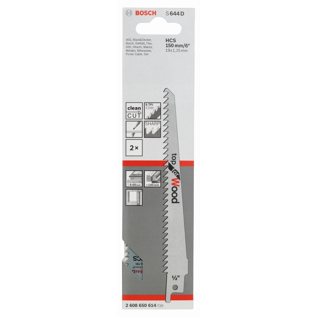 Sägeblade Für Säbelsäge 2 Stk. Bosch S644D Produktbild 