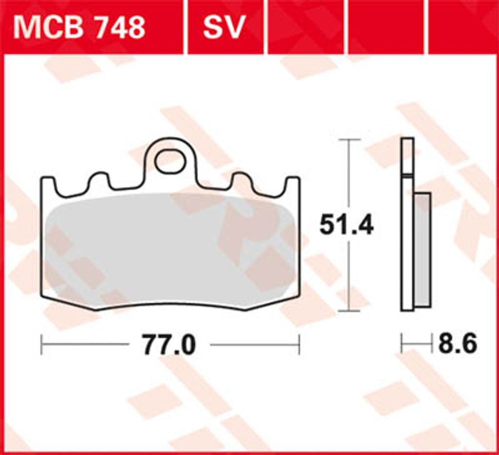 TRW Brzdová destička Trw Organ. Mcb 748 Obrázek produktu 