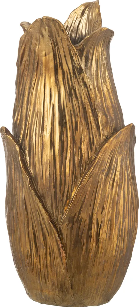 Petit Vase Design Pétales Doré J-Line Nebu pour Décoration Table