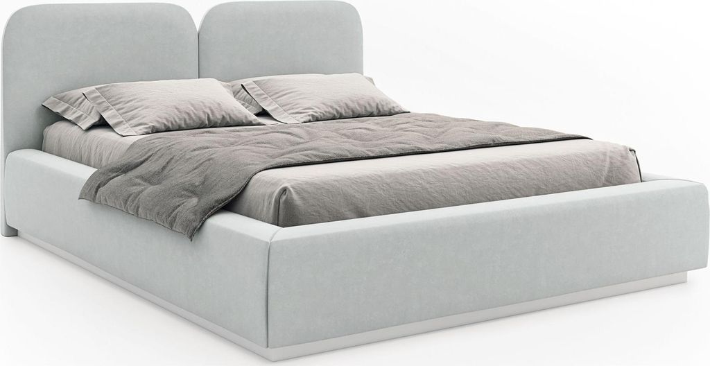 Selsey Comoves – Polsterbett 180x200 mit Veloursbezug, Bettkasten und Lattenrost, Hellgrau