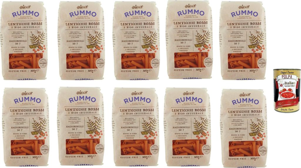 Rummo Lenticchie Rosse e Riso Integrale Maccheroncelli N° Produktbild 