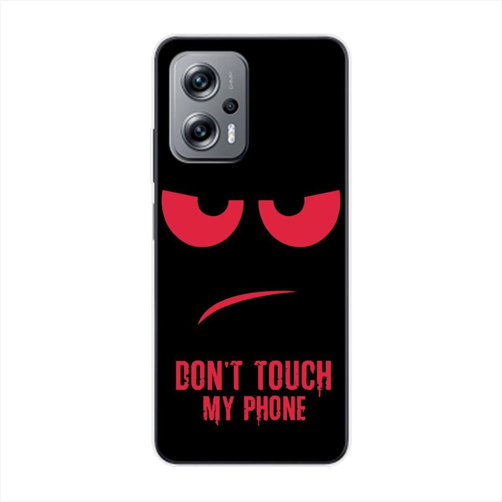 König Design Hülle kompatibel mit Xiaomi Redmi K50i Kunststoff Soft Handyhülle - Handy Case Dont Touch My Phone Rot
