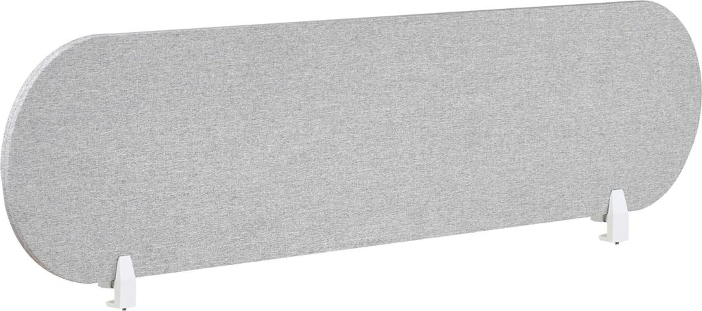 BELIANI Schreibtisch Trennwand Hellgrau Stoff PET Kunststoff 160 x 40 cm zum Klemmen Befestigungsklammern Schallschutz Sichtschutz Büro Home Office