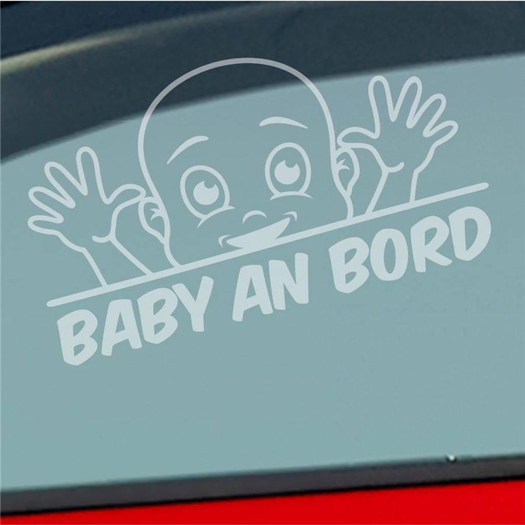 Auto Aufkleber Baby an Bord on Tour Lustig 22x12 cm Milchglas Sticker Heckscheibenaufkleber