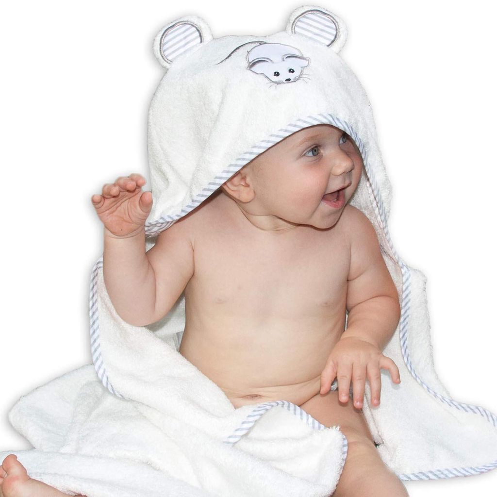 Baby-Handtuch mit Kapuze 100 x 70 cm Bambus und Baumwolle Produktbild 