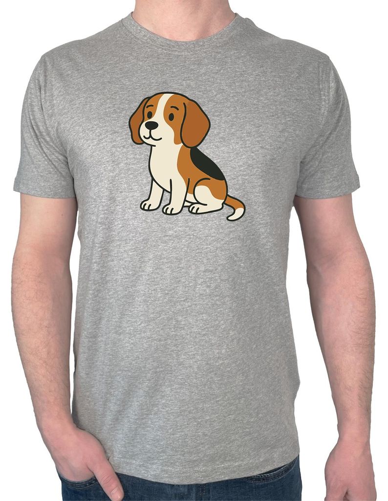 Huuraa Herren T-Shirt Beagle Comic Beagie XL Sport Grey Bio Baumwolle Fairtrade Herrenshirt Geschenkidee