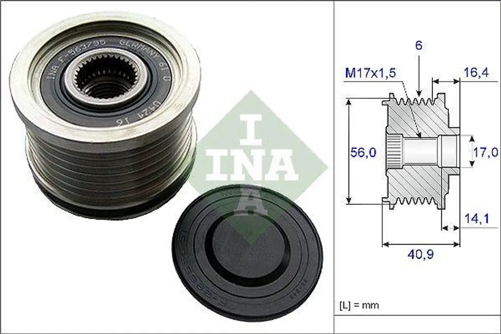 Poulie Débrayable INA 535021310 pour Alternateur de Alfa 4C et Brera