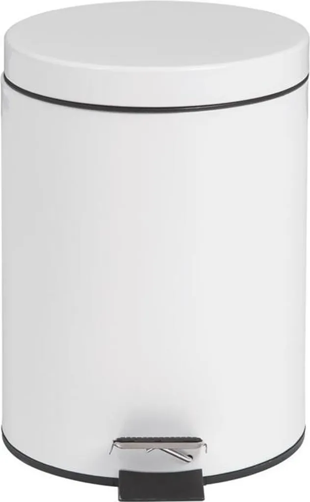 Poubelle à pédale blanche 5 litres Bolero - Idéale pour salle d'eau