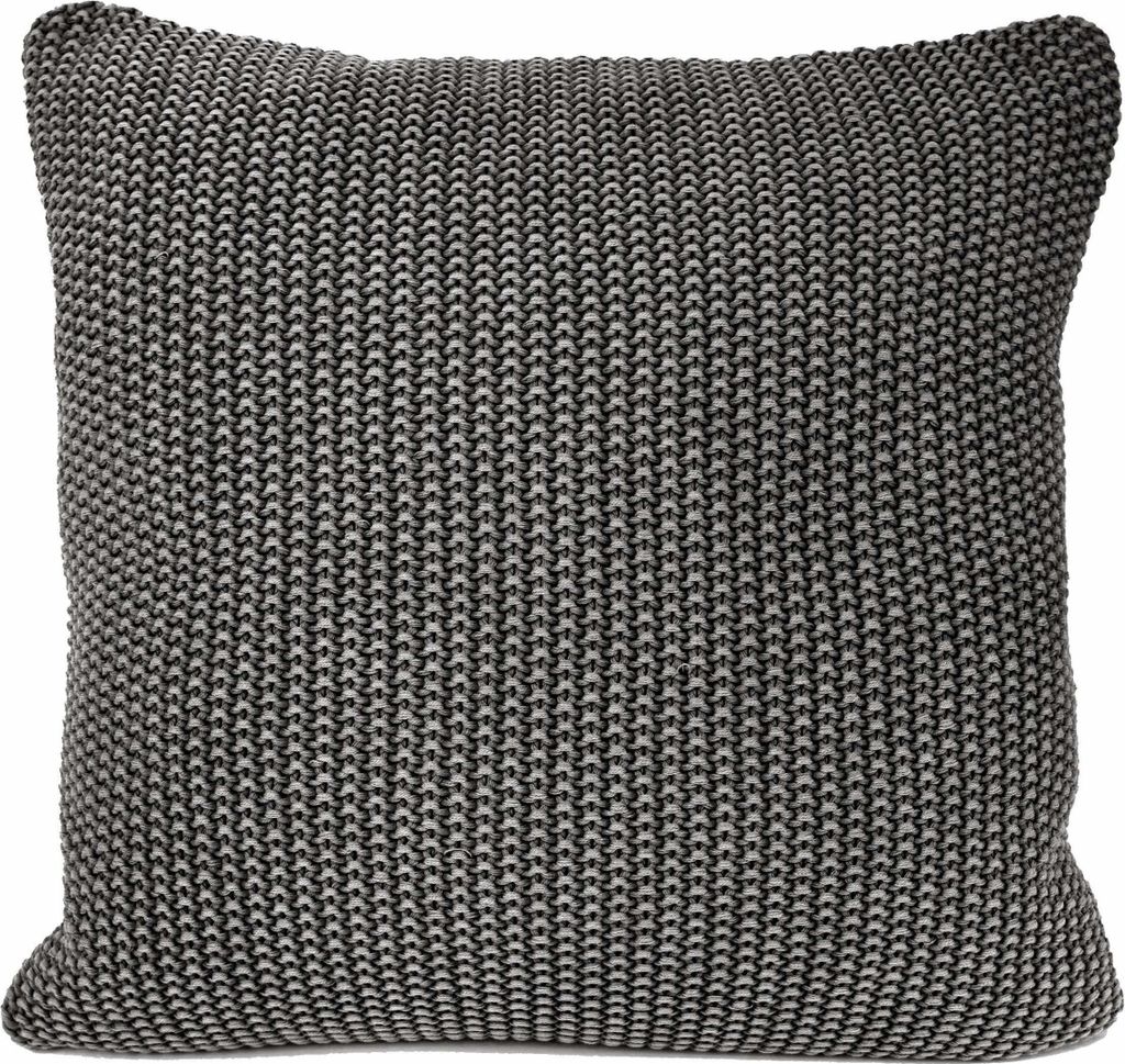 nielsen HOME Kissen Nika gestrickt,50x50cm,Antikgrau(Farbeffekt),100%Baumwolle,Strick, Standard 100,Füllkissen