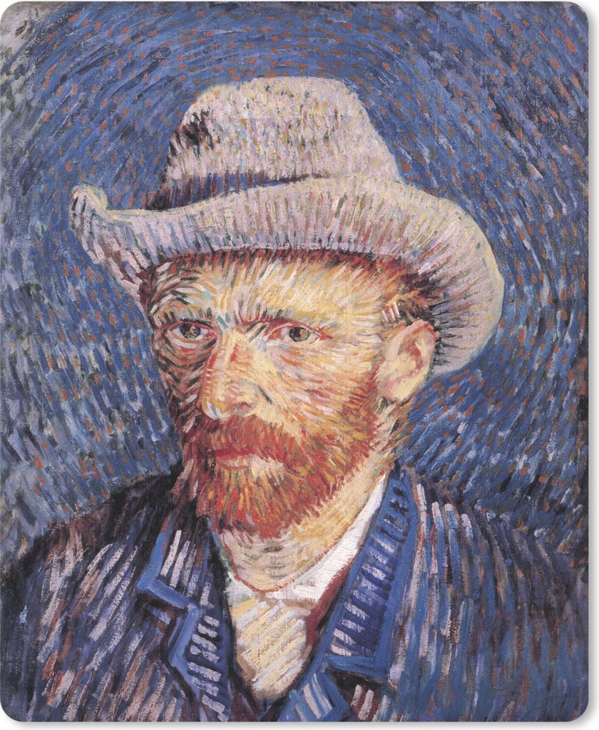 MuchoWow Mauspad Mousepad Selbstbildnis mit grauem Filzhut - Vincent van Gogh 19x23 cm - Mousepads - Maus Mat - Pad - Mausunterlage - Mauspads - ...