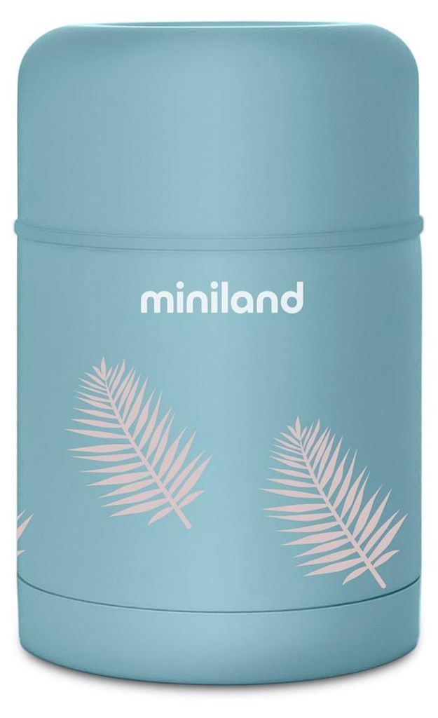 Miniland Terra Termoska na jedlo, 600ml, niebieska/palmy Zdjęcie produktu 