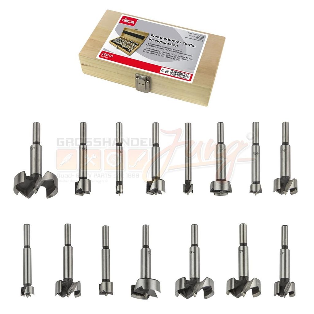 Forstnerbohrer 15tlg. im Holzkasten