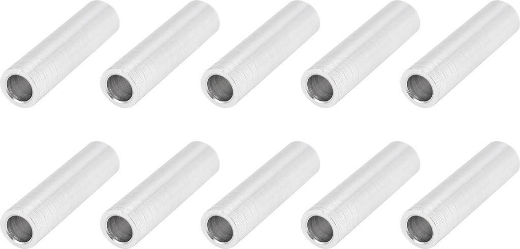 10 Stück runde Abstandshalter aus Aluminiumlegierung, ohne Gewinde, 6 mm Außendurchmesser, 20 mm lang