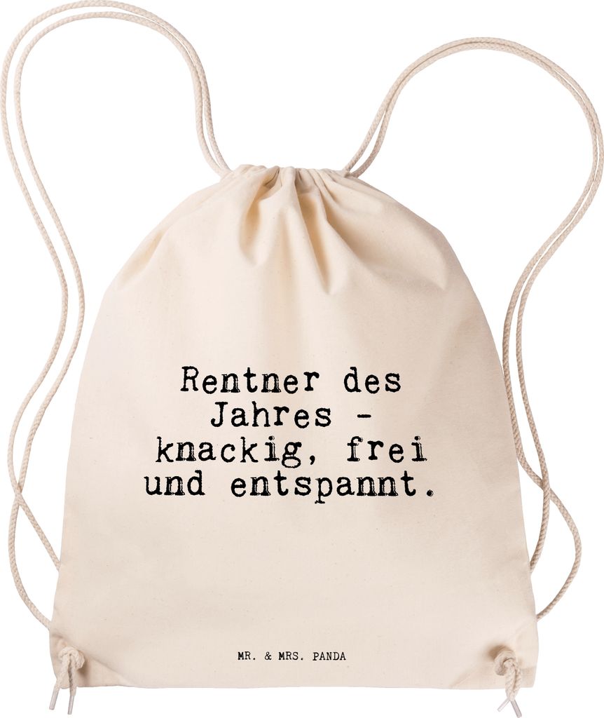 Mr. & Mrs. Panda Jutebeutel Rentner des Jahres -... - Transparent - Geschenk, sporttasche klein, wander rucksack, Spruch Sprüche Weisheiten Zitate...
