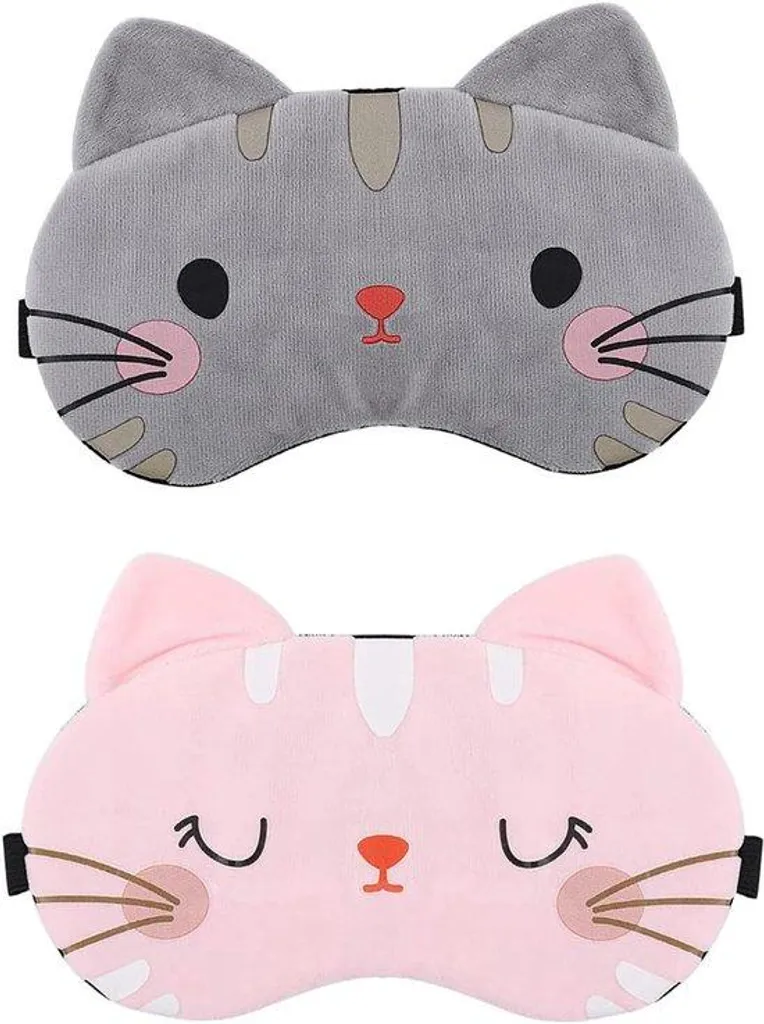 Masque de nuit enfant anti-lumière - Lot de 2 modèles chat ultra-doux
