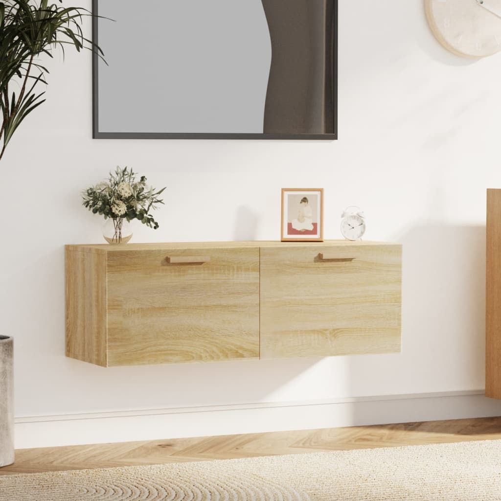 The Living Store Wandschrank Sonoma-Eiche 100x36,5x35 cm Holzwerkstoff