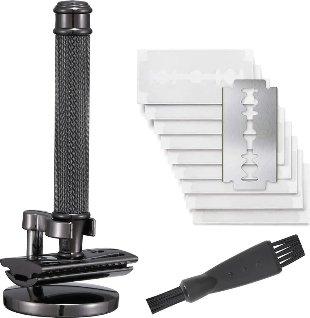 Rasoio di Sicurezza in Rame Nero con Supporto e 10 Lame | INF Shop