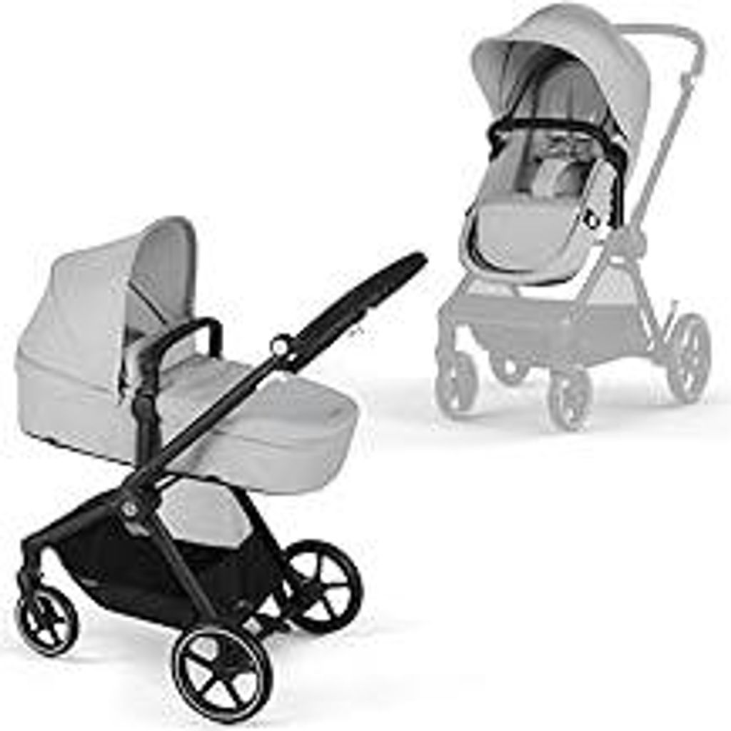CYBEX Gold Kinderwagen EOS 2-in-1, Reisesystem, Ab Geburt bis 22 kg (ca. 4 Jahre), Lava Grey